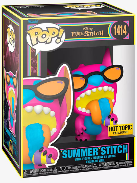 Funko POP #1414 Disney Lilo and Stitch Summer Stitch Black Light Exclusive Figure